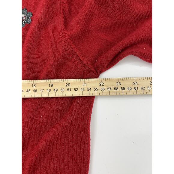 Womens Cricket Lane Collection Shirt Size Large Red Long Sleeve Sweater Built in - Picture 9 of 12